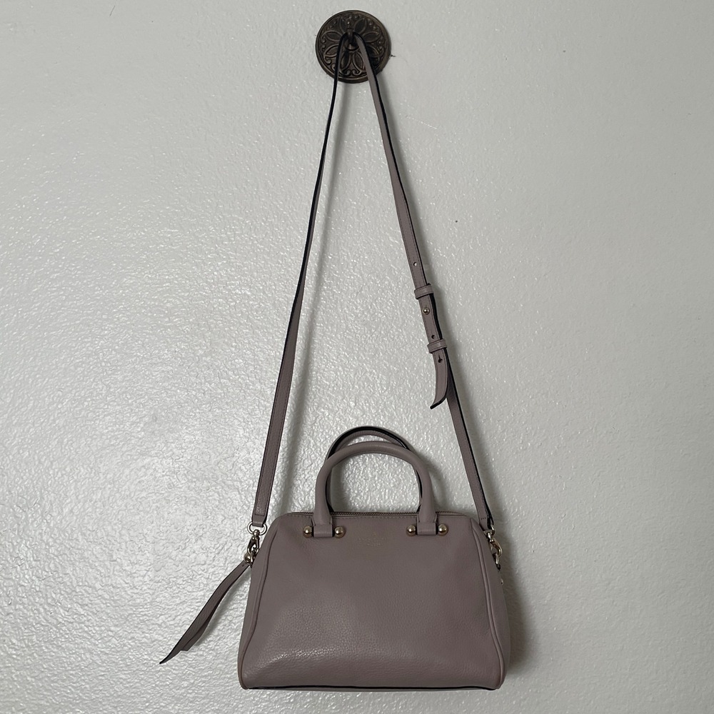 Kate Spade New York Pebbled Leather Satchel Crossbody Bag Mauve S362